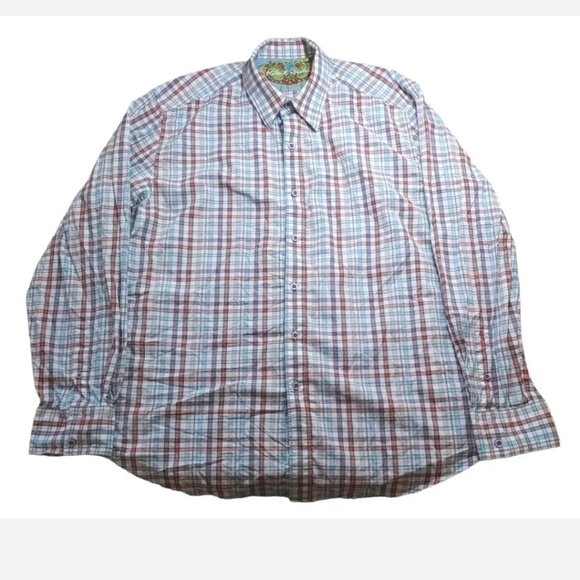 Robert Graham Designer Dress Shirt Men 2X Classic Fit Striped Button - Picture 2 of 8